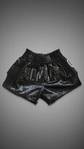 Combat Muay Thai Shorts in black, alternate front view
